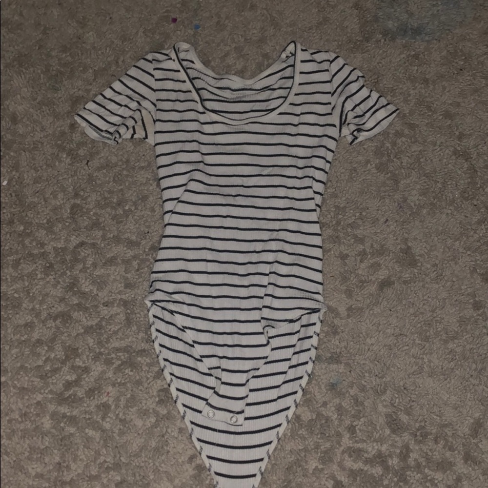 Black and White Stripped Body Suit